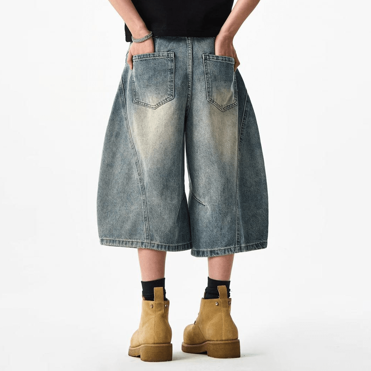 Curved Blade Denim Jorts
