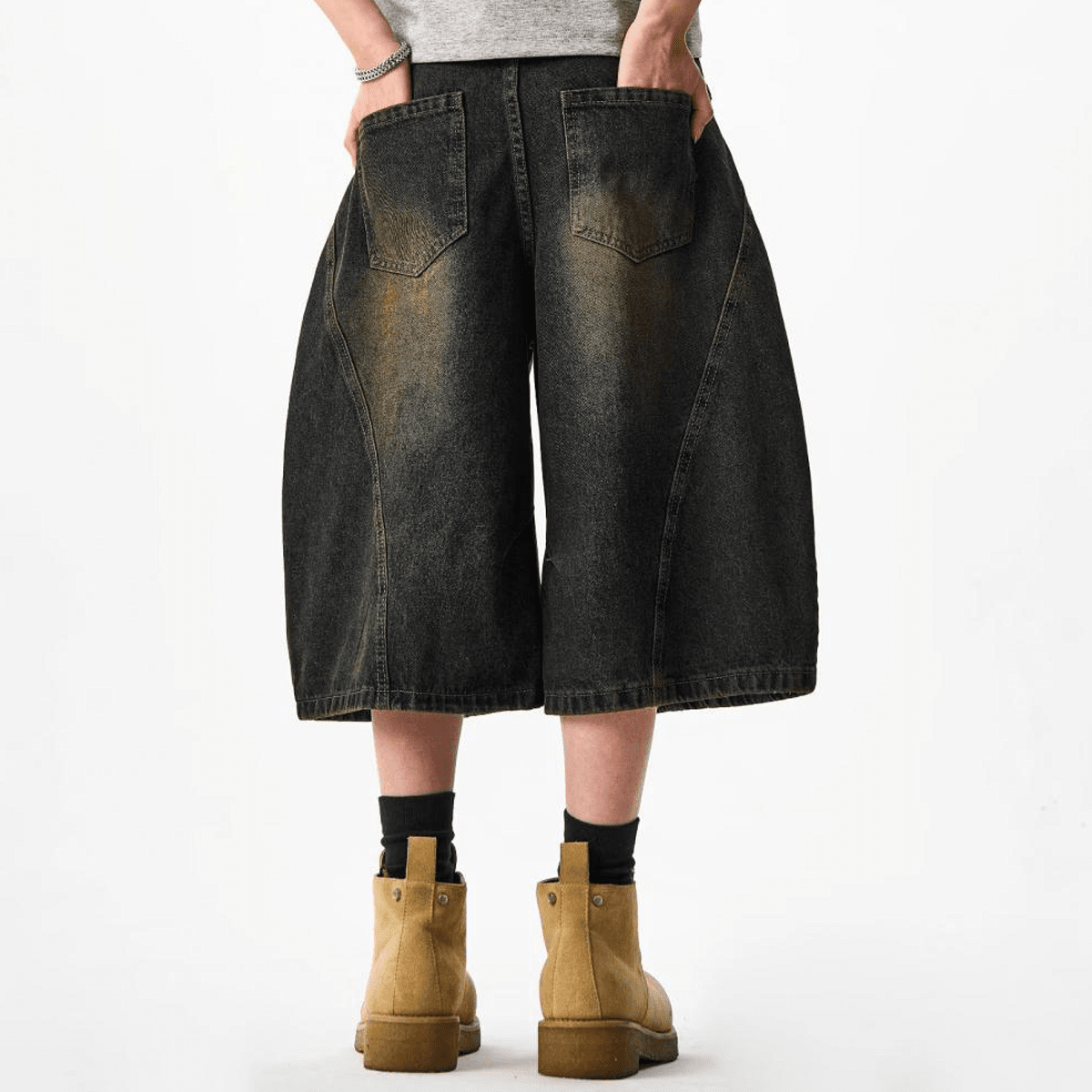 Curved Blade Denim Jorts