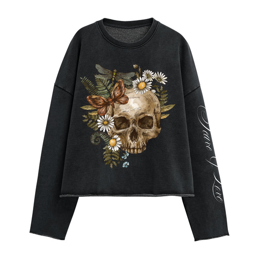 Peace & Love Washed Cropped Sweatshirt