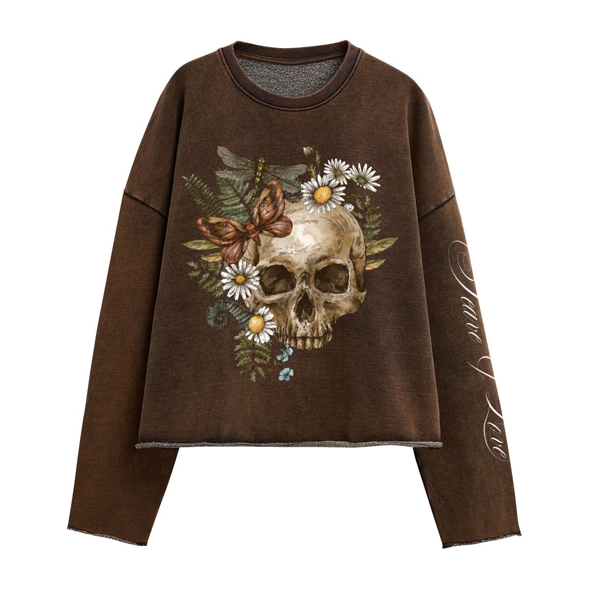 Peace & Love Washed Cropped Sweatshirt