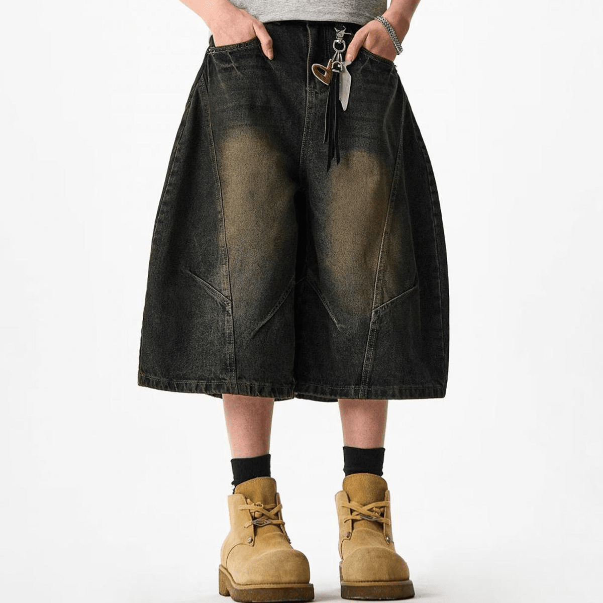 Curved Blade Denim Jorts