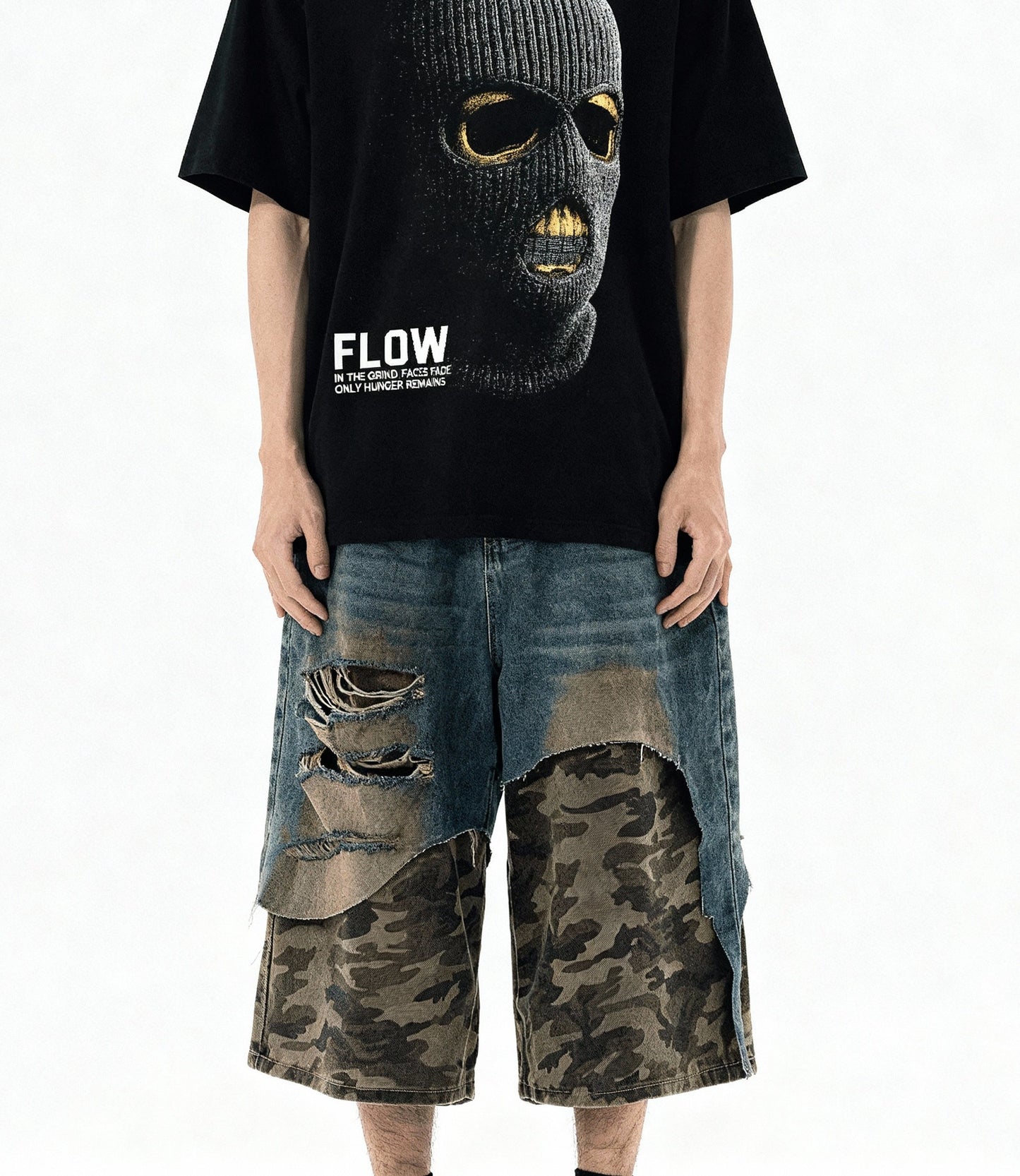 Camouflage Denim Shorts