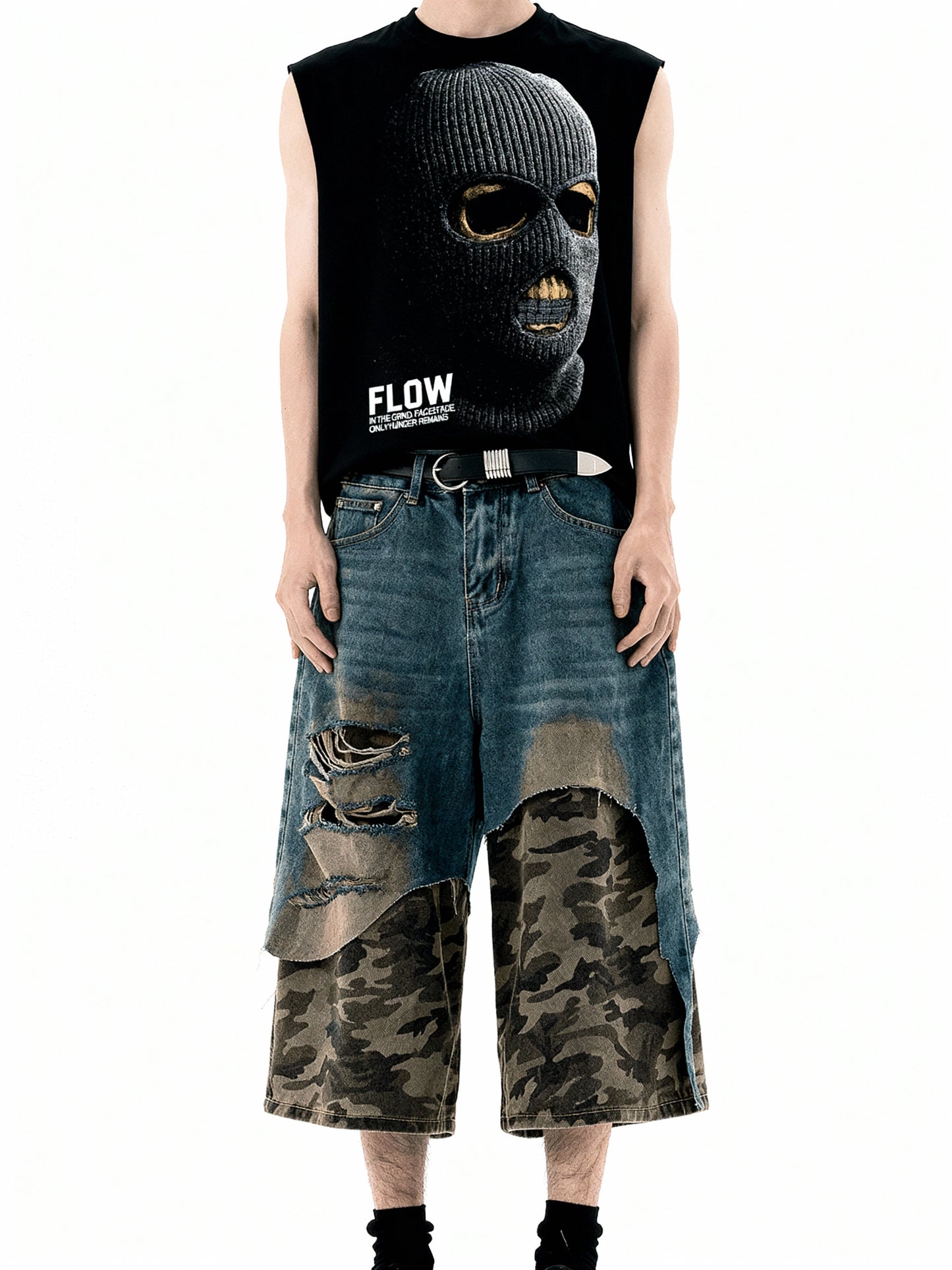 Camouflage Denim Shorts