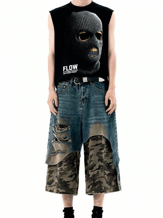 Camouflage Denim Shorts
